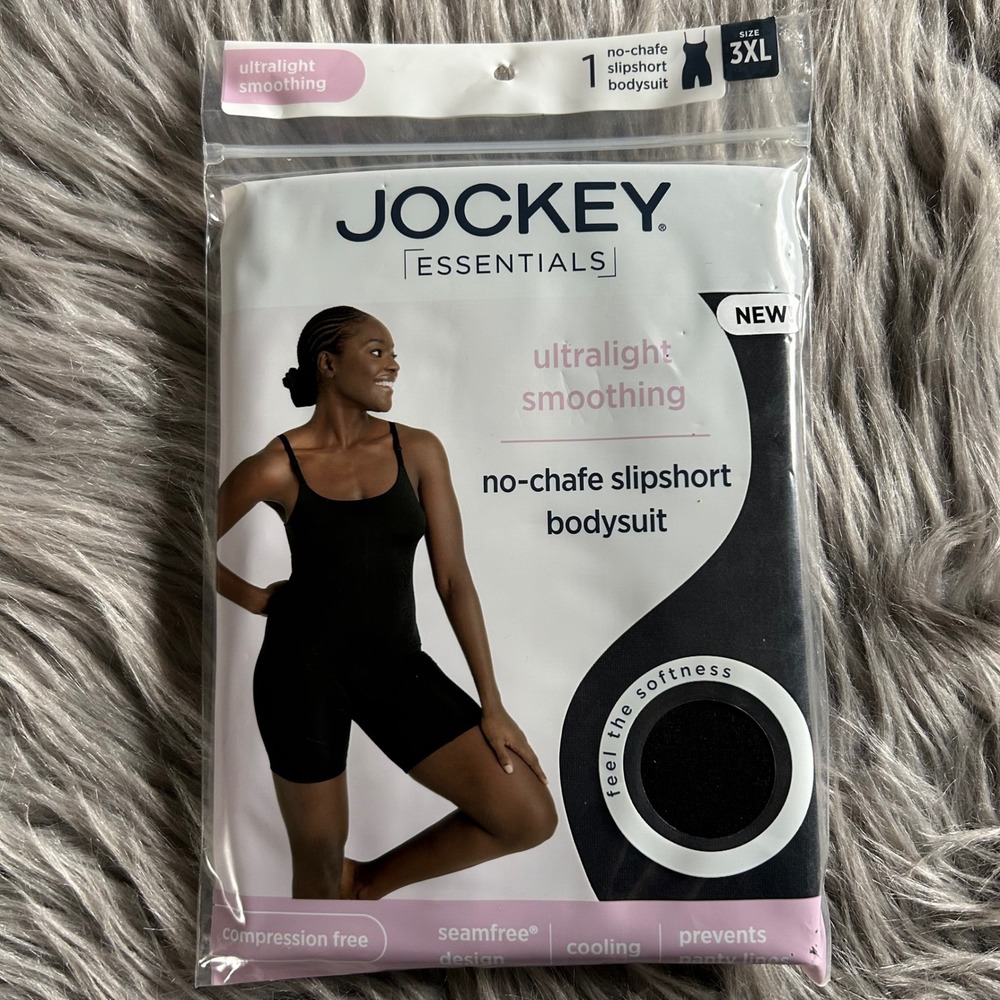Jockey No Chafe Slipshort Bodysuit Shapewear Women's Size 3XL Black Seamfree
